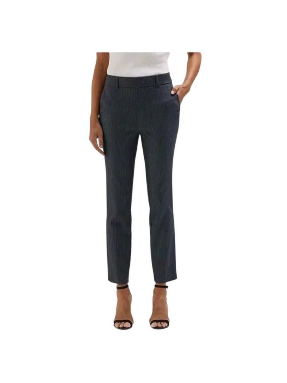 Rafaella Womens Graphite Pinstripe Stretch Pants Size 8